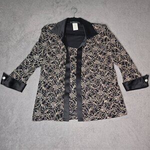 Vintage R & M Collection Top & Jacket Women's 12 Dressy Black Sparkle Wedding Ho